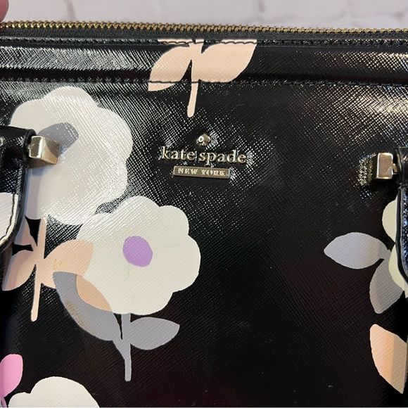 Kate Spade New York Medium Dome Satchel Purse Patterson Drive Black Floral - Picture 3 of 7